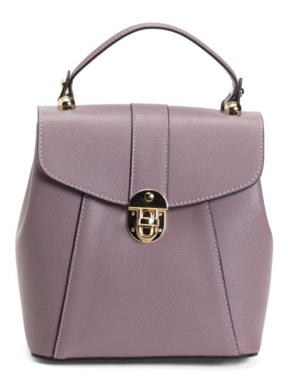 CHEVAL Made In Italy Leather Convertible Backpack With Gold Hardware